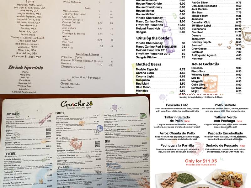 Ceviche 28 Menu
