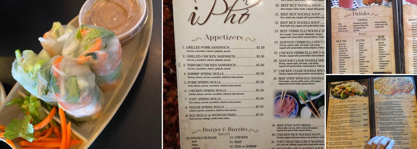 iPho Vietnamese Noodle House Menu