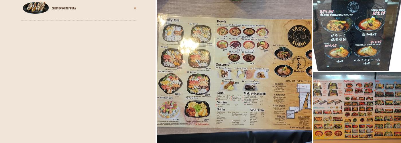 Iron Sushi Menu