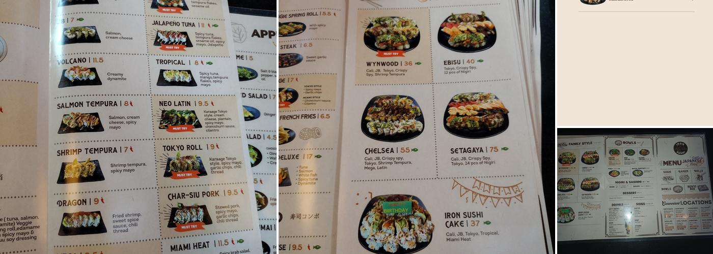 Iron Sushi Menu