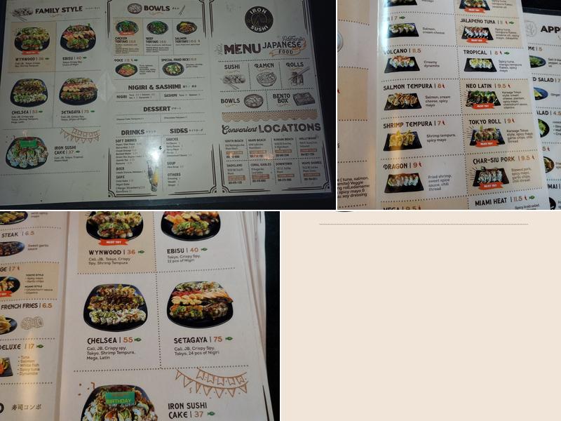 Iron Sushi Menu