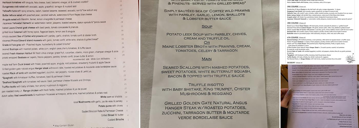 Isa Restaurant Menu