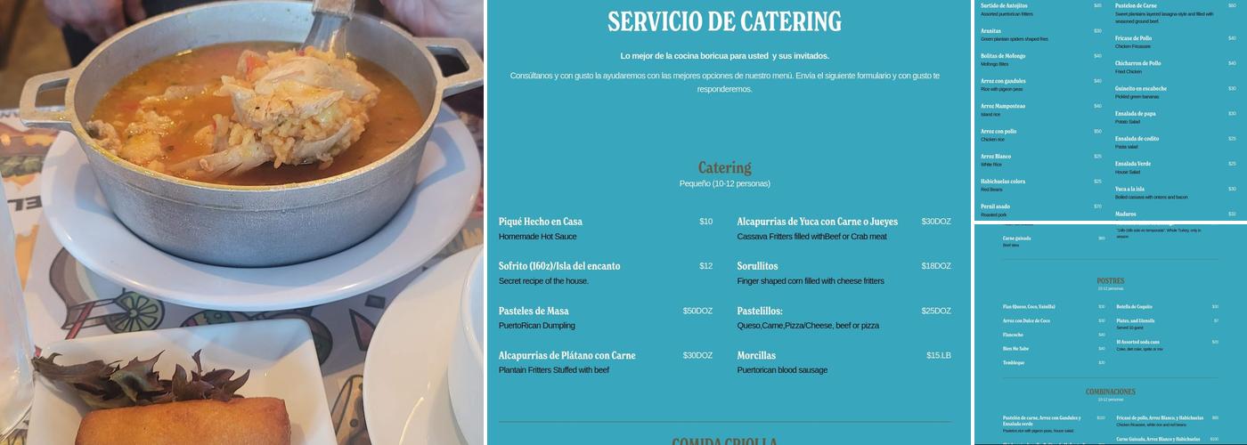 Isla Del Encanto Menu