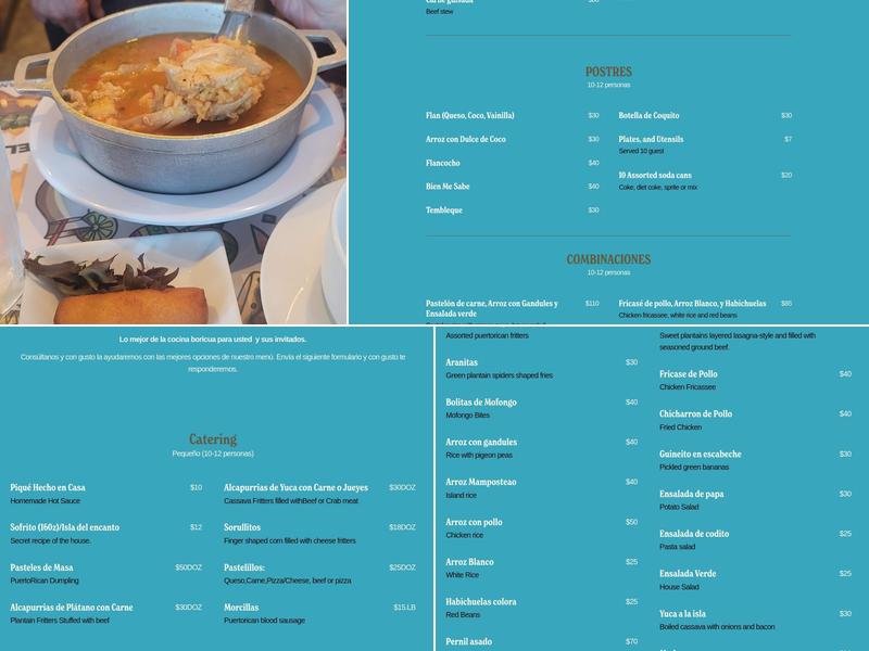 Isla Del Encanto Menu