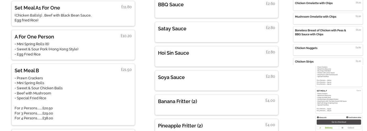 Ardleigh Takeaway Menu