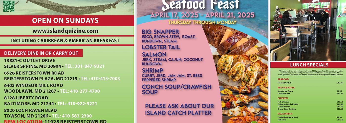 Island Quizine Menu