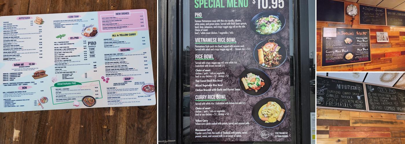 It's Pho Menu