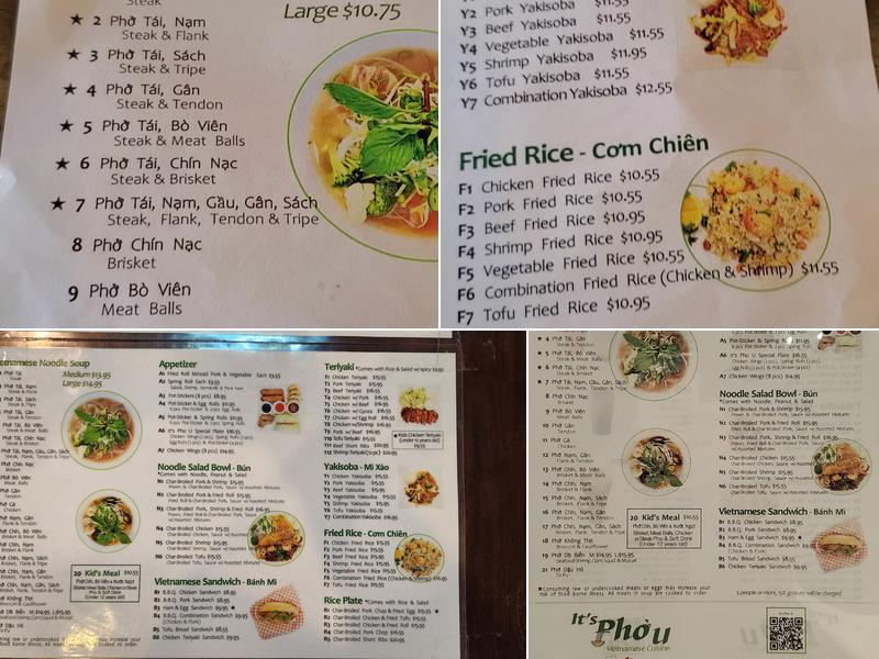 It's Pho U Menu