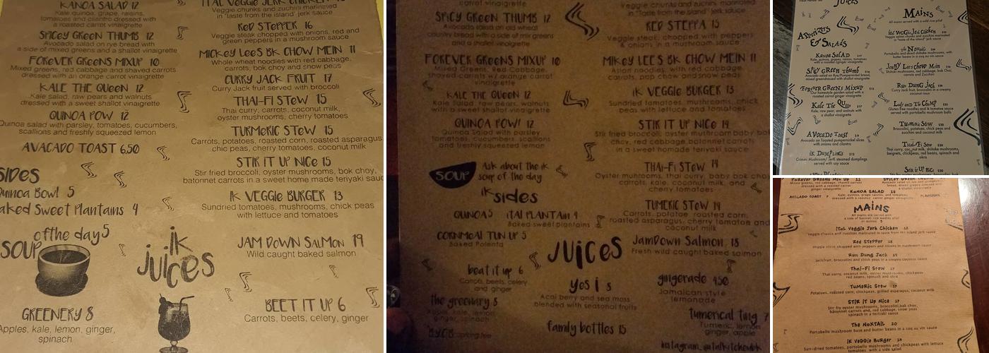 Ital Kitchen Menu