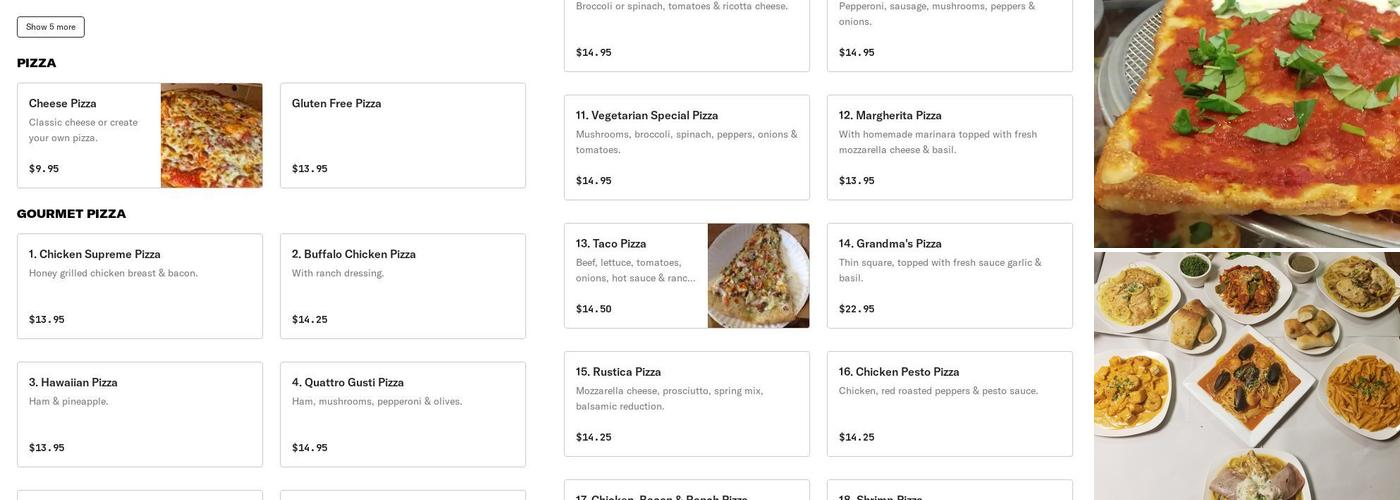 Italian Express Menu