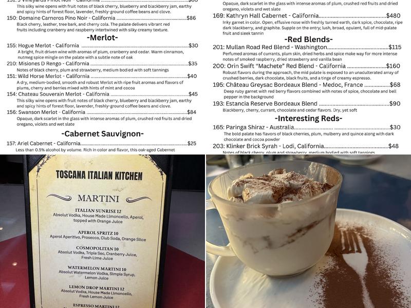 Toscana Italian Kitchen Menu