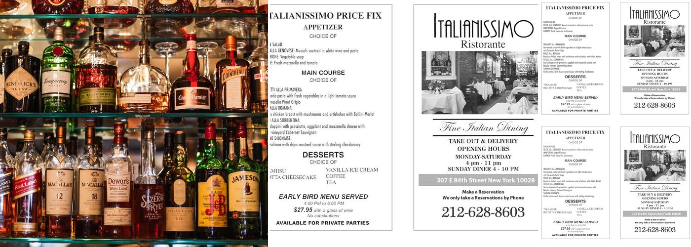 Italianissimo Menu