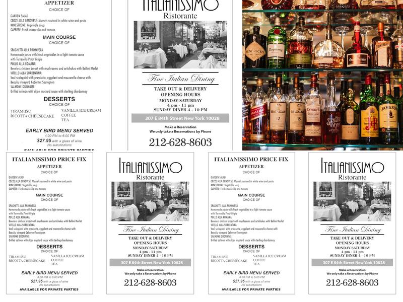 Italianissimo Menu
