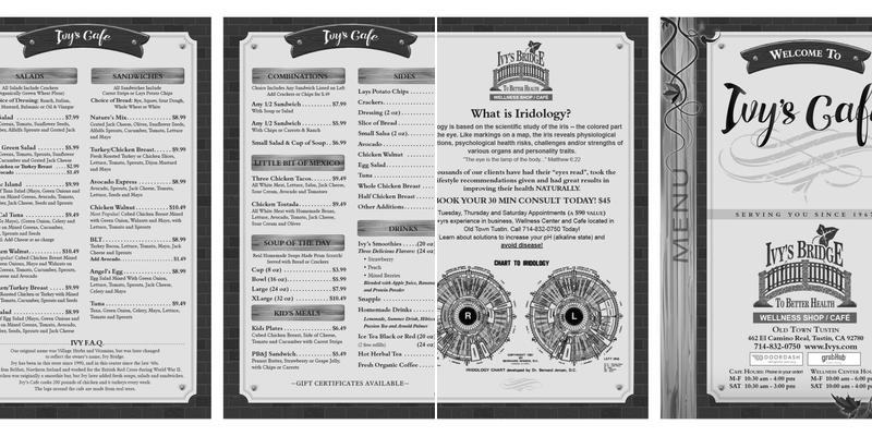 Ivy's Bridge To Better Health Menu