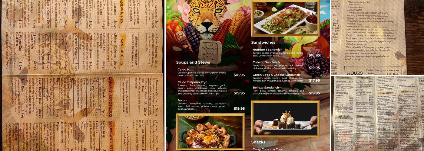 Ix Restaurant Menu