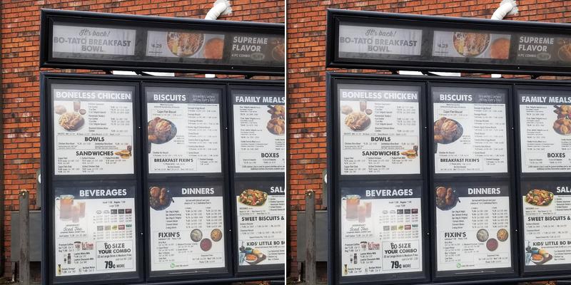 Bojangles Menu