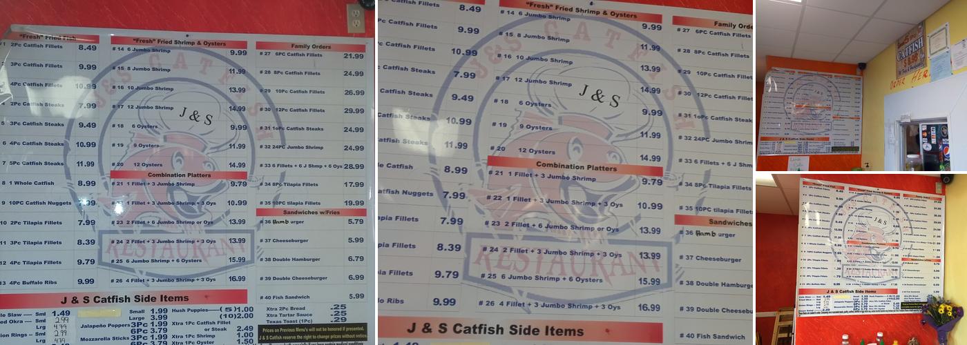 J & S Catfish Menu