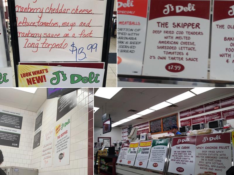 J's Deli Woonsocket Menu