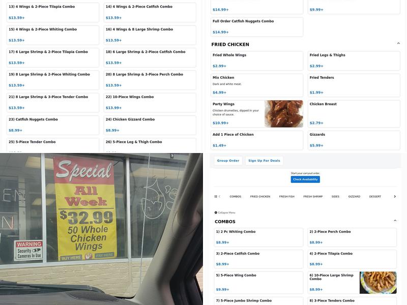 J'S Fish And Chicken Menu