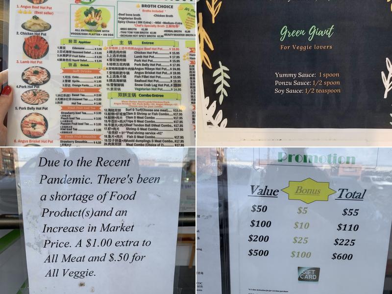 J's Mini HotPot Deluxe Menu