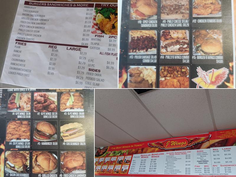 J Wings Menu