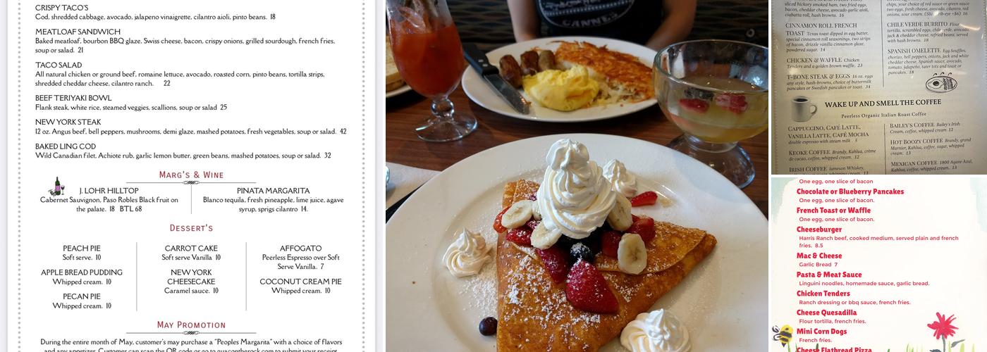 Jack Holders Restaurant & Bar Menu