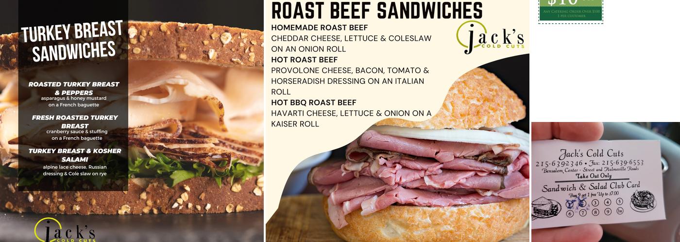 Jack's Cold Cuts Menu