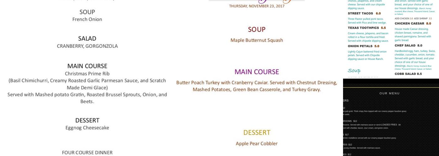 Jackpot Bistro Menu
