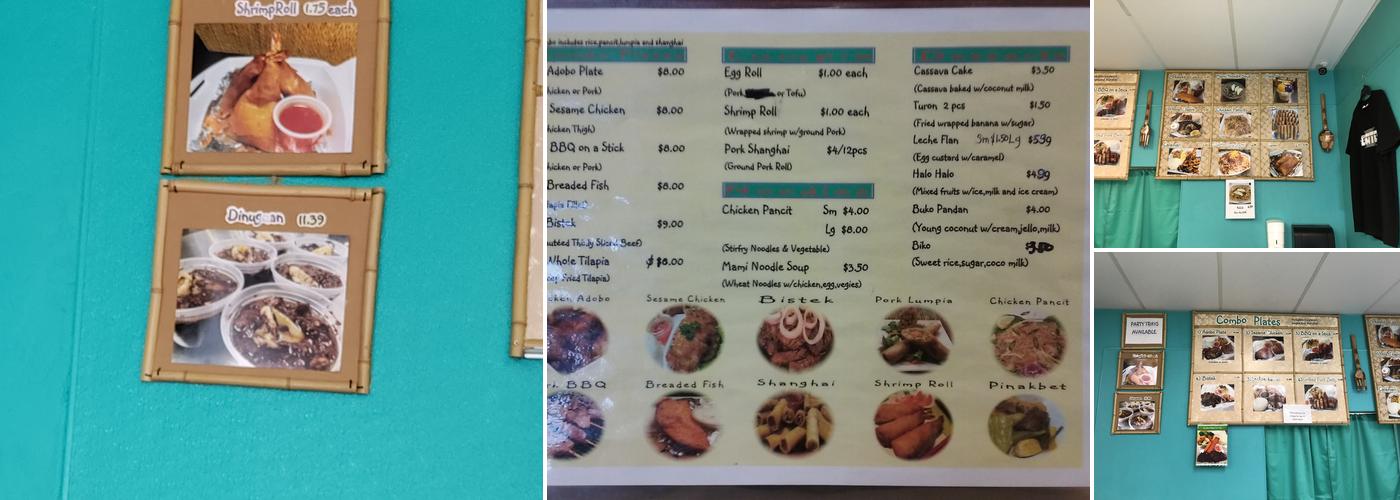 Jade's Filipino Food Menu