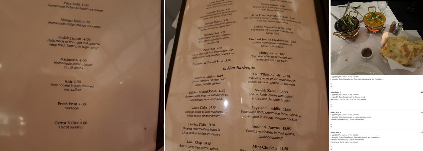 Jaipur Cuisine of India Menu