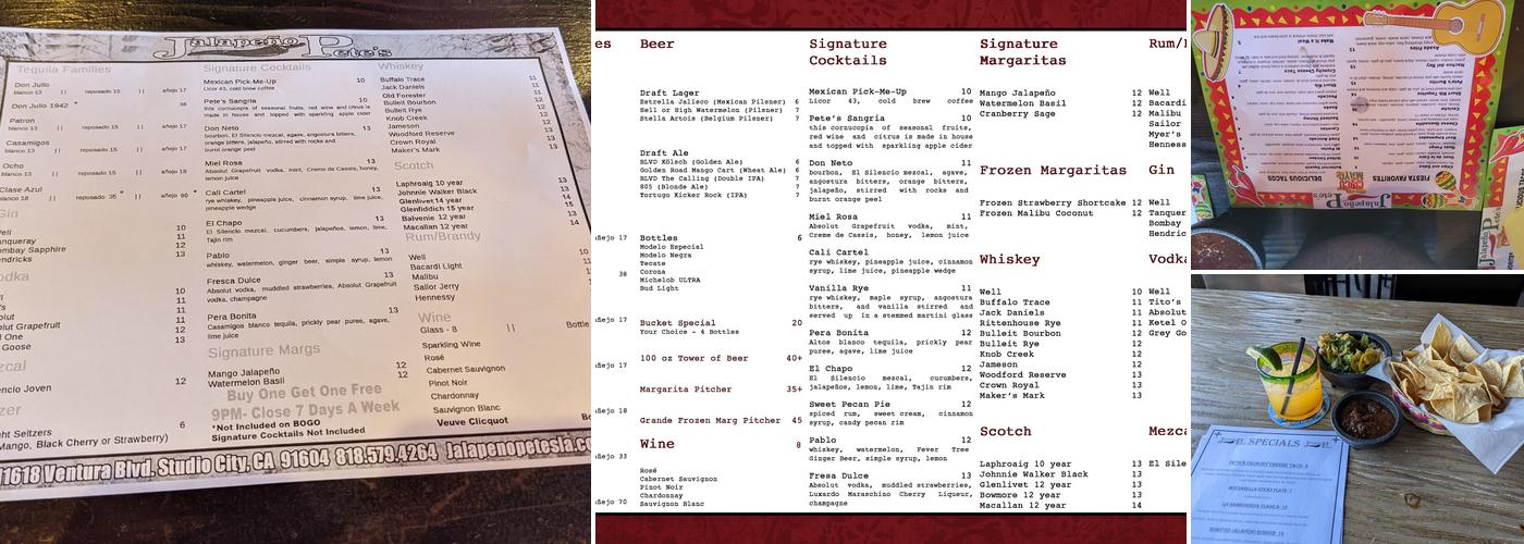 Jalapeno Pete's Menu