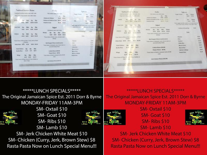 The Original Jamaican Spice est 2011 Menu