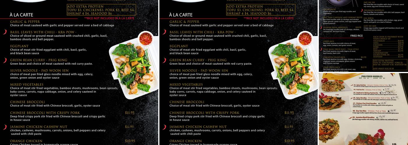 Jasmine Thai Cuisine Menu
