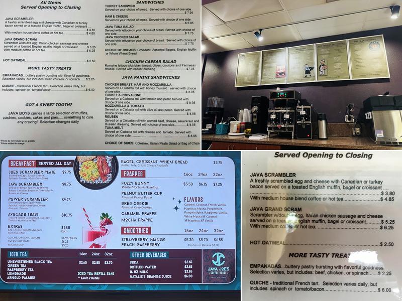 Java Joes Menu