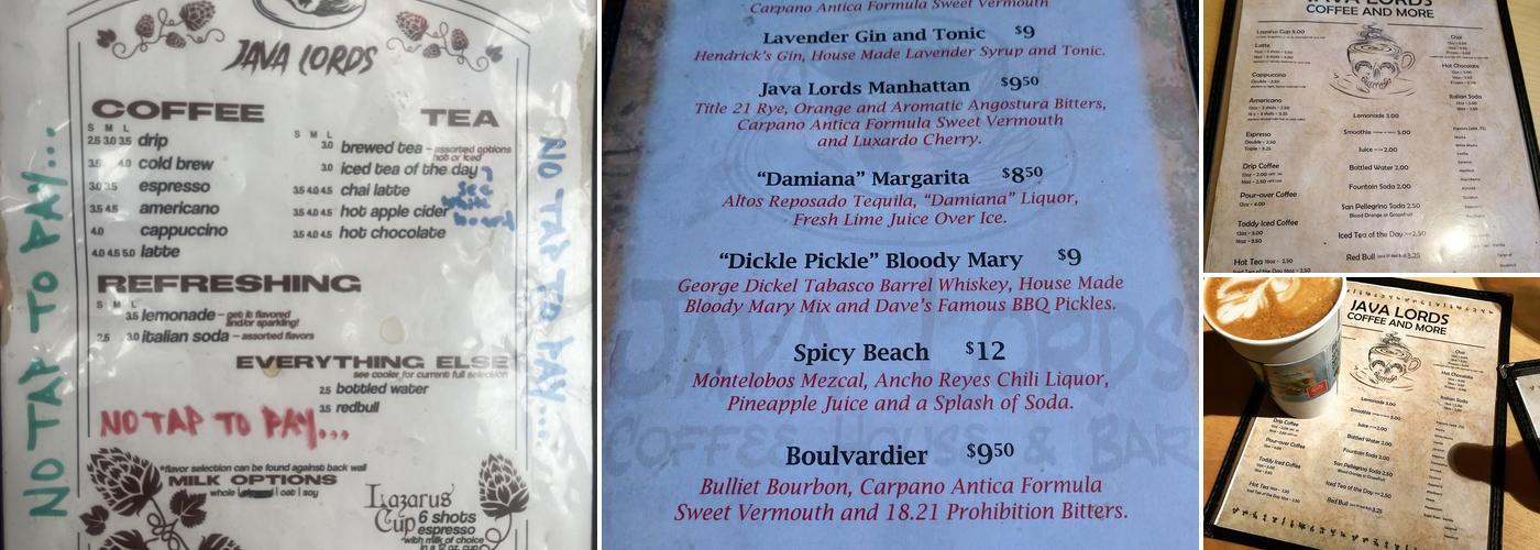 Java Lords Menu