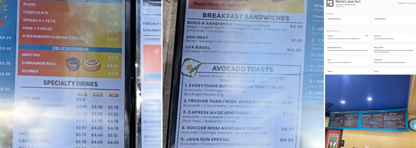 Java Sun Menu