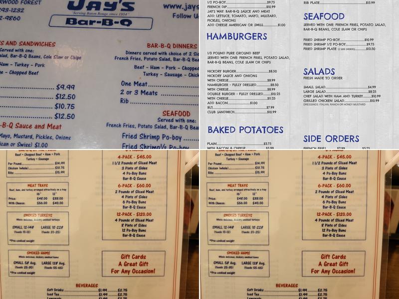Jay's Bar-B-Q Menu