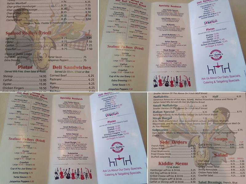 Jazz Daddy's Poboys Menu