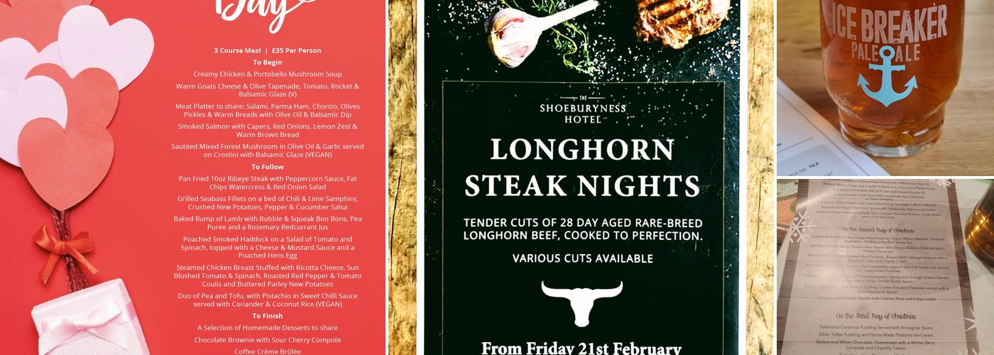 Shoeburyness Hotel Menu