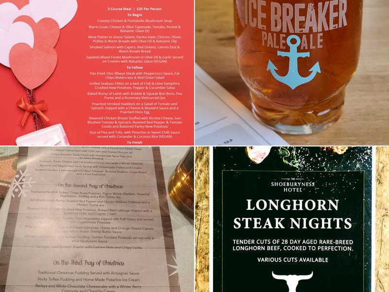 Shoeburyness Hotel Menu