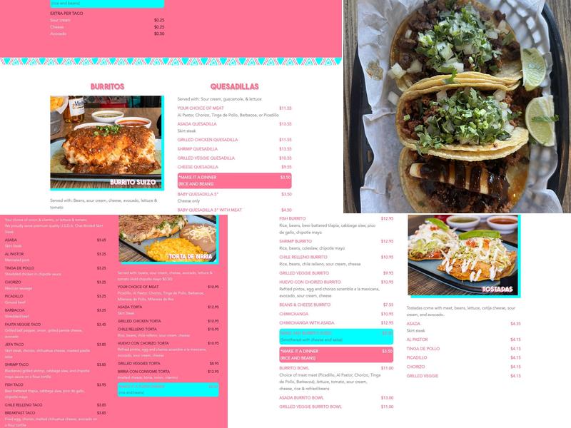 Jefa Tacos Menu