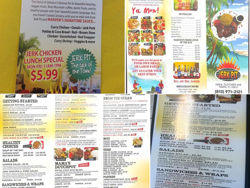 Jerk Pit Menu