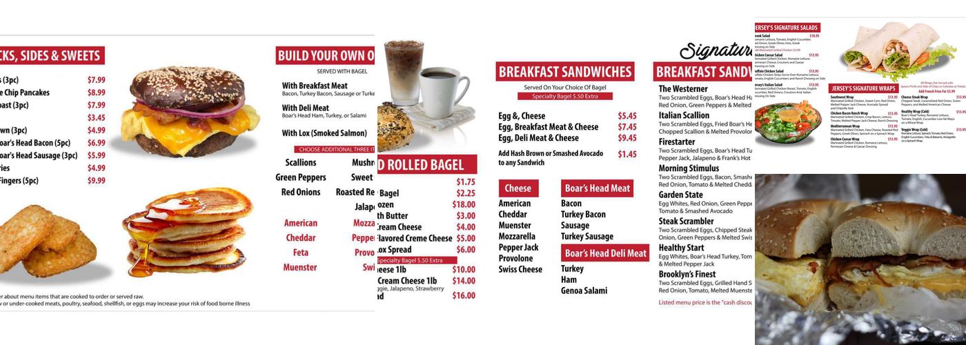 Jersey Bagel Deli & Grill Menu