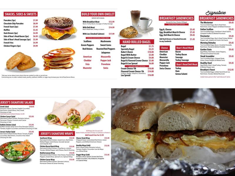 Jersey Bagel Deli & Grill Menu