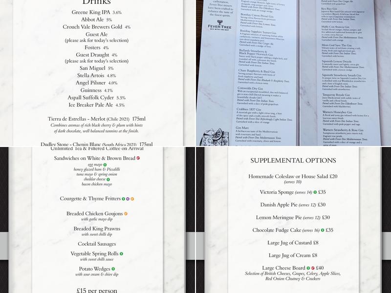 The Angel Inn Menu