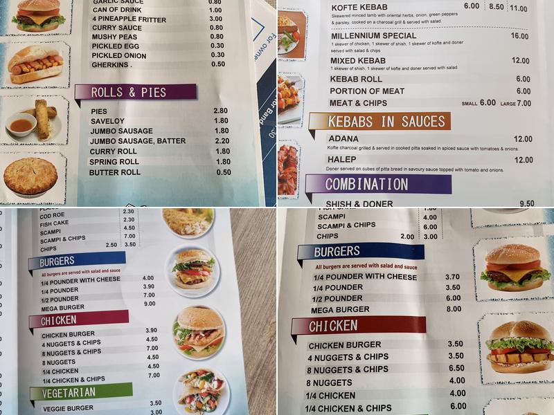 Millennium Fish Bar Menu