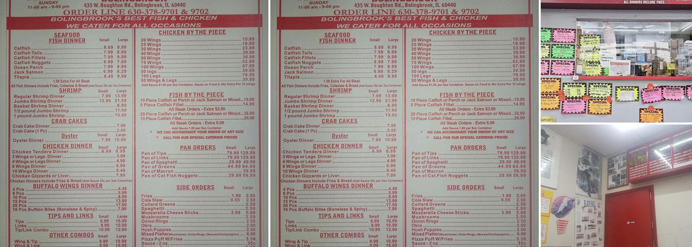 J & J Fish Menu