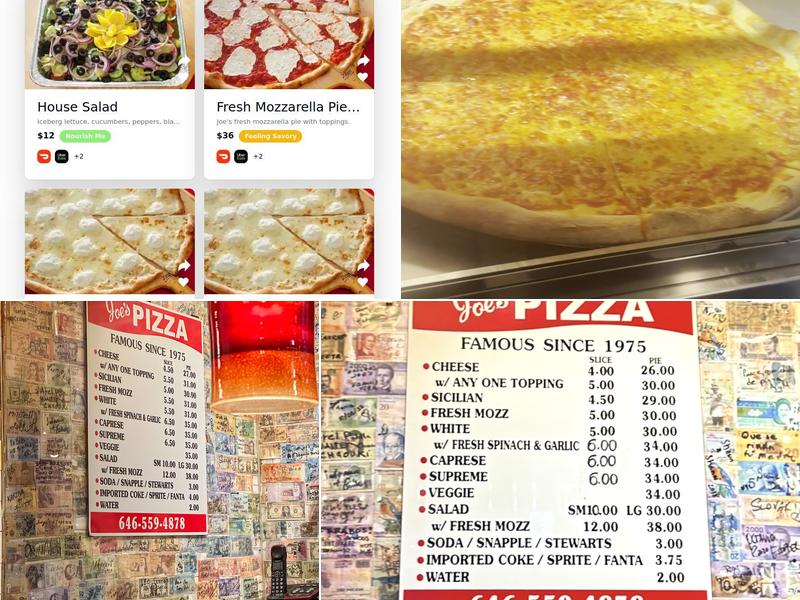Joe's Pizza Broadway Menu