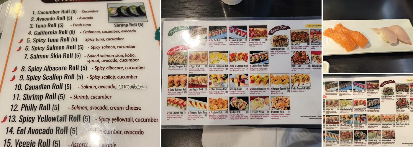 Joe's | Sushi Japanese Restaurant Menu