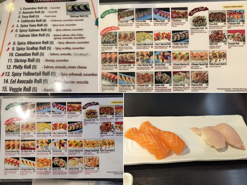 Joe's | Sushi Japanese Restaurant Menu